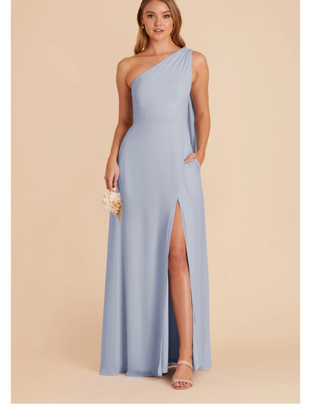 Birdy Grey Melissa Chiffon Dusty Blue Bridesmaids Dress